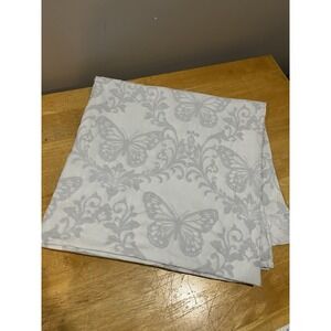 Shabby Chic Butterfly Gray White 72x72" Fabric Shower Curtain Ashwell